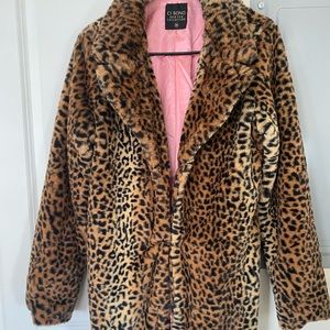 Cheetah print fur jacket